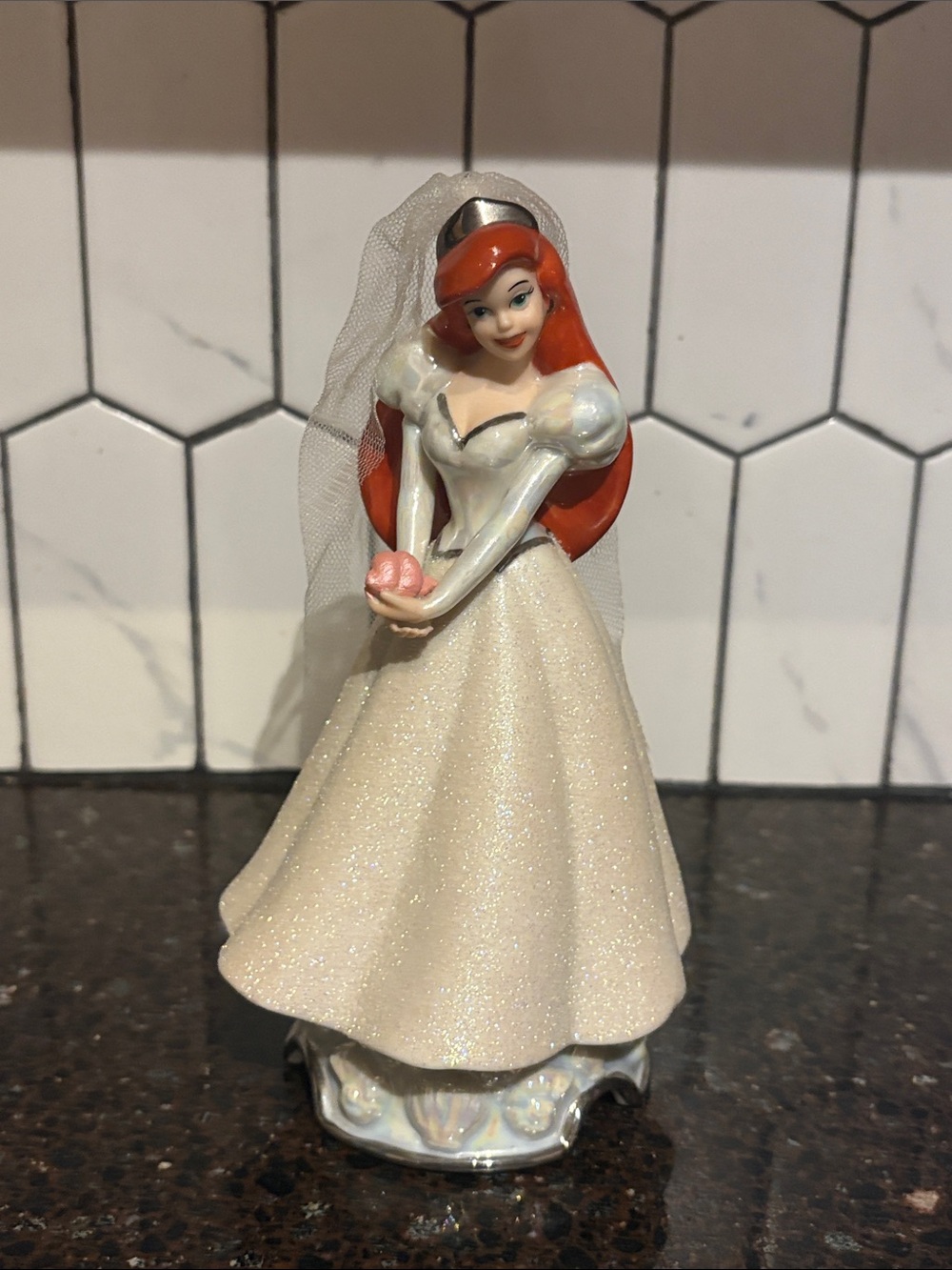 Disney Ariel Bridal Figurine in Ivory and Red